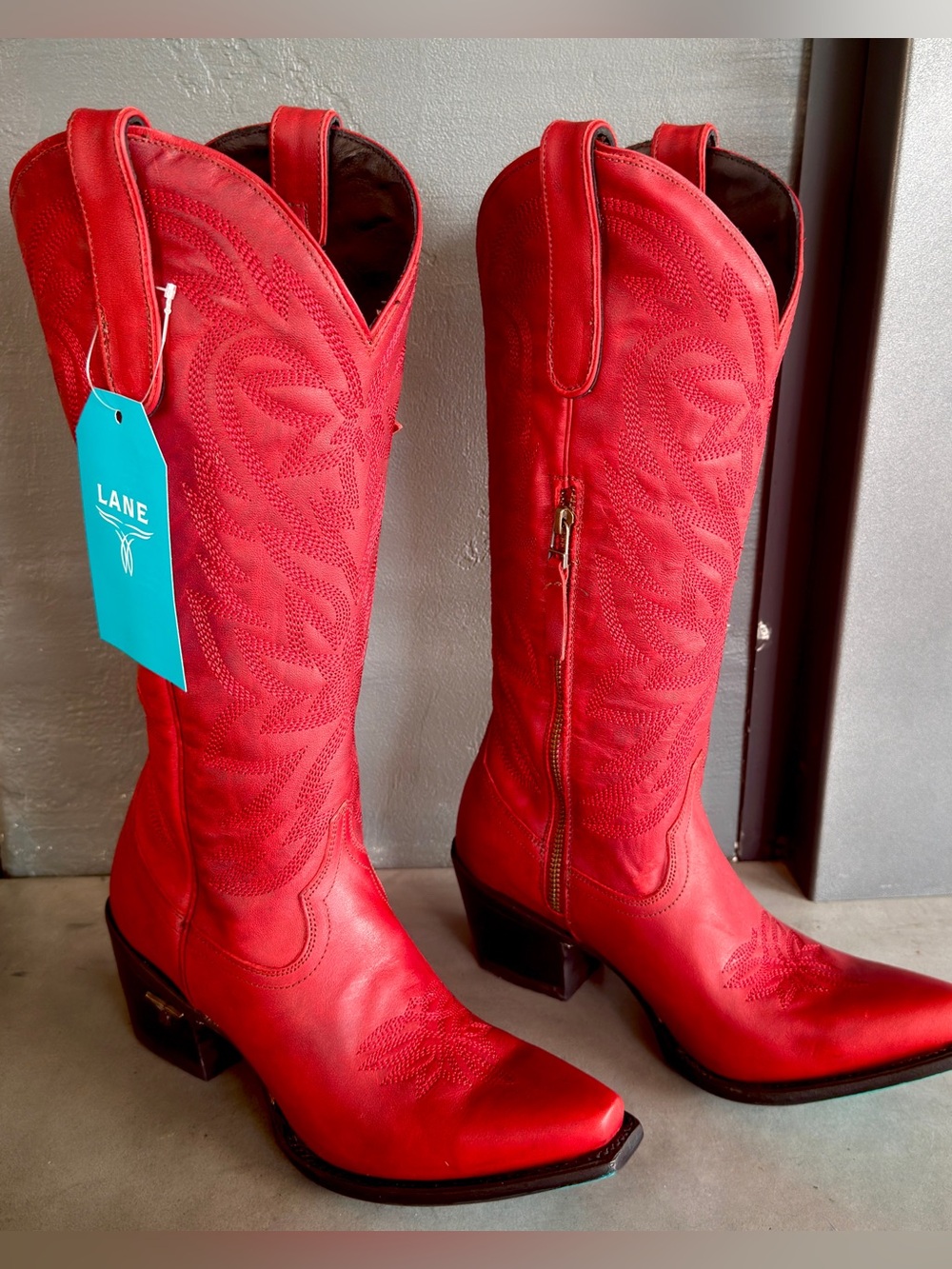 Lane Smokeshow Boots in Smoldering Ruby - NIB - Size 8